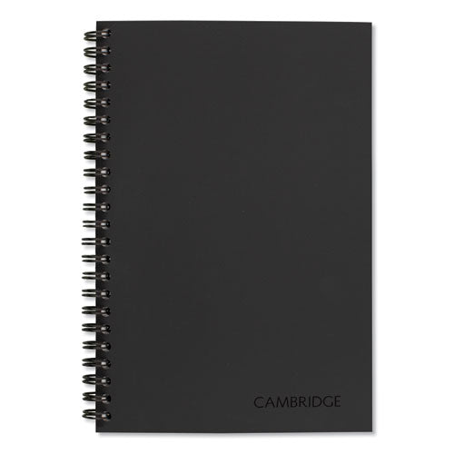 Image of Cambridge® 06096 Wirebound Guided Business Notebook, QuickNotes List-Management Format, Dark Gray Linen Cover, (80) 8 x 5 Sheets