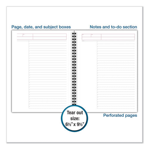 Image of Cambridge® 06122 Wirebound Guided Business Notebook, Action Planner Project-Management Format, Dark Gray Cover, (80) 9.5 x 7.5 Sheets