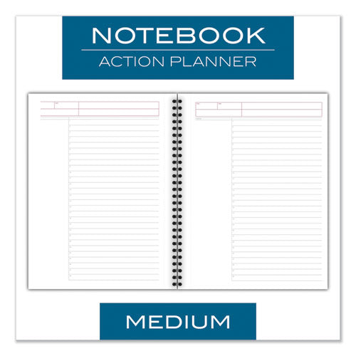 Image of Cambridge® 06122 Wirebound Guided Business Notebook, Action Planner Project-Management Format, Dark Gray Cover, (80) 9.5 x 7.5 Sheets