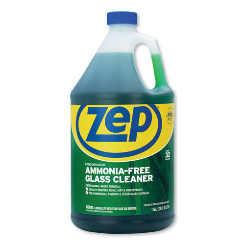 Image of Zep Commercial® ZU1052128 Ammonia-Free Glass Cleaner, Pleasant Scent, 1 Gal Bottle, 4/carton