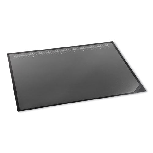 Image of ArtisticÂ® Desk Pad with Transparent Lift-Top Overlay and Antimicrobial Protection, 31" x 20", Black Pad, Transparent Frost Overlay