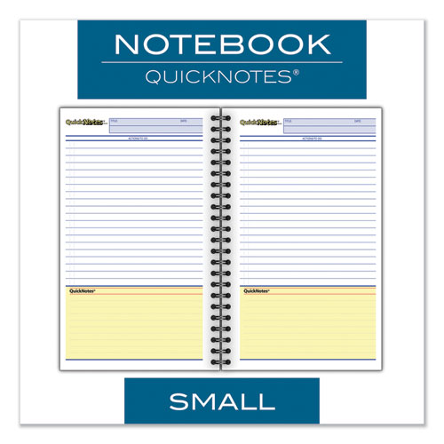 Image of Cambridge® 06096 Wirebound Guided Business Notebook, QuickNotes List-Management Format, Dark Gray Linen Cover, (80) 8 x 5 Sheets