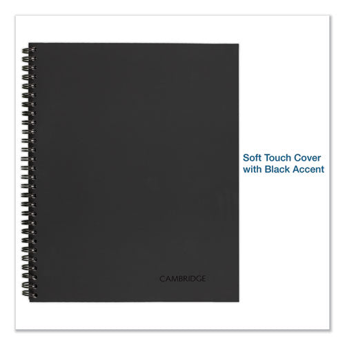 Image of Cambridge® 06132 Wirebound Guided Business Notebook, Meeting Note Format, Dark Gray Linen Cover, (80) 11 x 8.25 Sheets