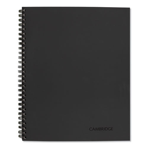 Image of Cambridge® 06132 Wirebound Guided Business Notebook, Meeting Note Format, Dark Gray Linen Cover, (80) 11 x 8.25 Sheets