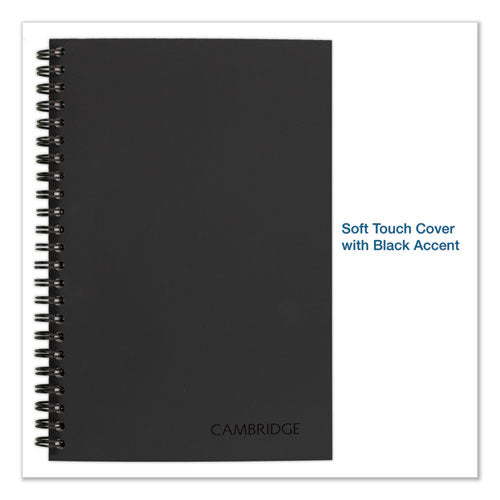 Image of Cambridge® 06096 Wirebound Guided Business Notebook, QuickNotes List-Management Format, Dark Gray Linen Cover, (80) 8 x 5 Sheets