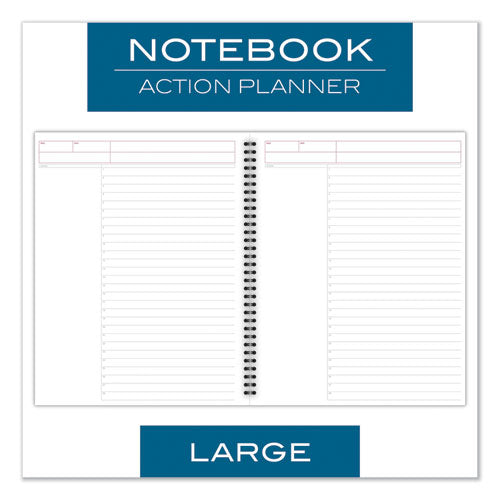 Image of Cambridge® 06064 Wirebound Guided Business Notebook, Action Planner Project-Management Format, Dark Gray Linen Cover, (80) 11 x 8.5 Sheets