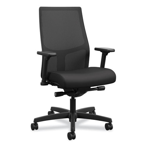Image of HONÂ® Ignition 2.0 4-Way Stretch Mid-Back Mesh Task Chair, Supports 300 lb, 17" to 21" Seat Height, Black Seat/Back, Black Base