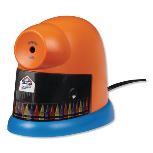Image of Elmer's® 1680 Crayonpro Electric Sharpener, School Version, Ac-Powered, 5.63 X 8.75 X 7.13, Orange/blue