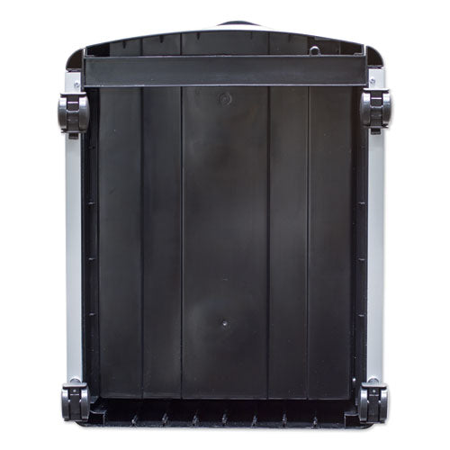 Image of Storex 61351U01C Mobile Filing Cabinet With Metal Siding, 2 Letter-Size File Drawers, Silver/black, 19" X 15" X 23"