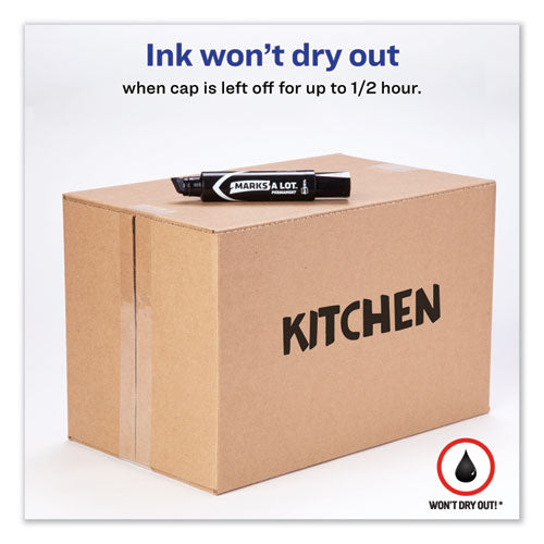 Image of Avery® 24148 Marks A Lot Extra-Large Desk-Style Permanent Marker, Extra-Broad Chisel Tip, Black (24148)