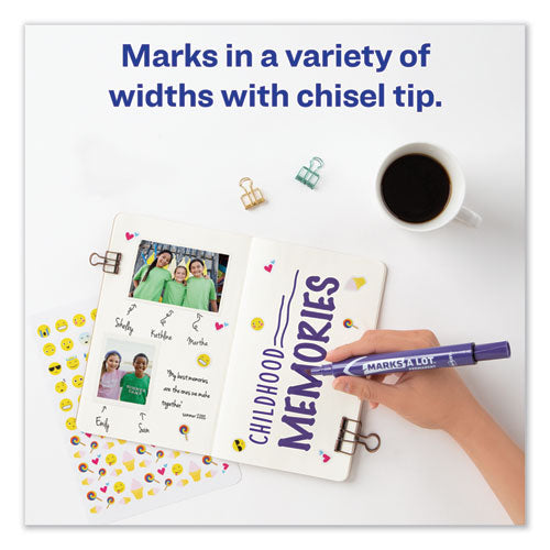 Image of Avery® 08884 Marks A Lot Large Desk-Style Permanent Marker, Broad Chisel Tip, Purple, Dozen (8884)