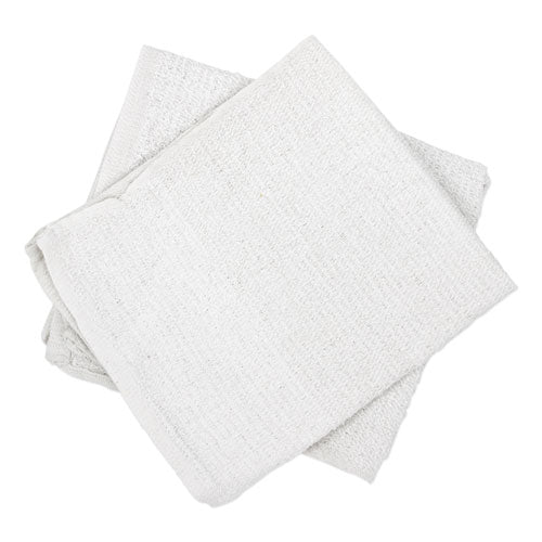 Image of HOSPECO® 536-60-5DZBX Counter Cloth/Bar Mop, 15.5 x 17, White, Cotton, 60/Carton