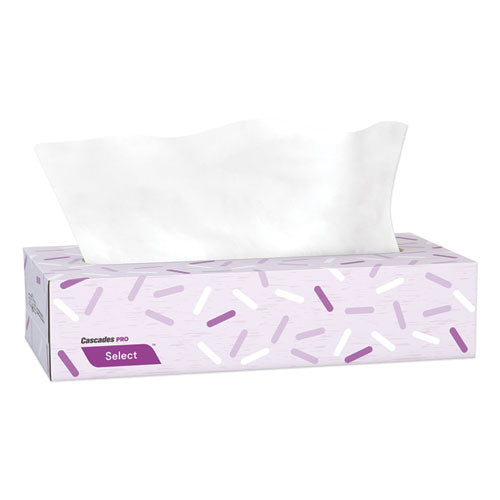 Image of Cascades PRO F950 Select Flat Box Facial Tissue, 2-Ply, White, 100 Sheets/box, 30 Boxes/carton