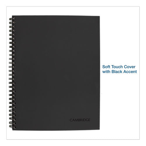 Image of Cambridge® 06062 Wirebound Business Notebook, 1-Subject, Wide/Legal Rule, Black Linen Cover, (80) 11 x 8.5 Sheets