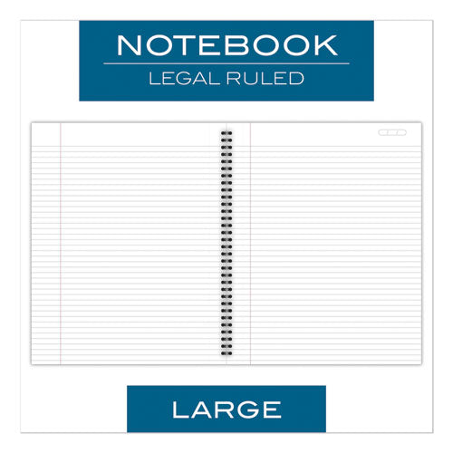 Image of Cambridge® 06062 Wirebound Business Notebook, 1-Subject, Wide/Legal Rule, Black Linen Cover, (80) 11 x 8.5 Sheets