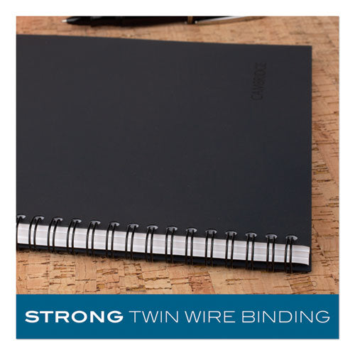 Image of Cambridge® 06062 Wirebound Business Notebook, 1-Subject, Wide/Legal Rule, Black Linen Cover, (80) 11 x 8.5 Sheets