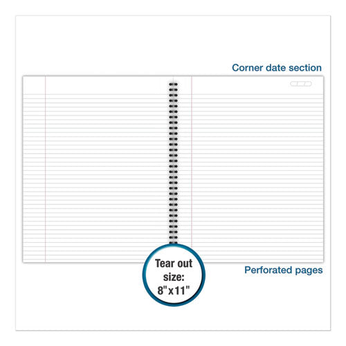 Image of Cambridge® 06062 Wirebound Business Notebook, 1-Subject, Wide/Legal Rule, Black Linen Cover, (80) 11 x 8.5 Sheets