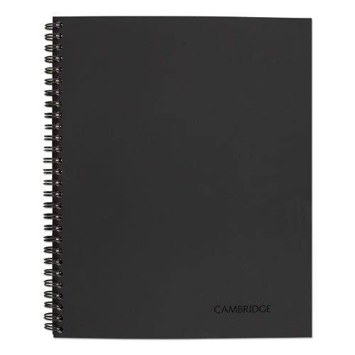 Image of Cambridge® 06062 Wirebound Business Notebook, 1-Subject, Wide/Legal Rule, Black Linen Cover, (80) 11 x 8.5 Sheets