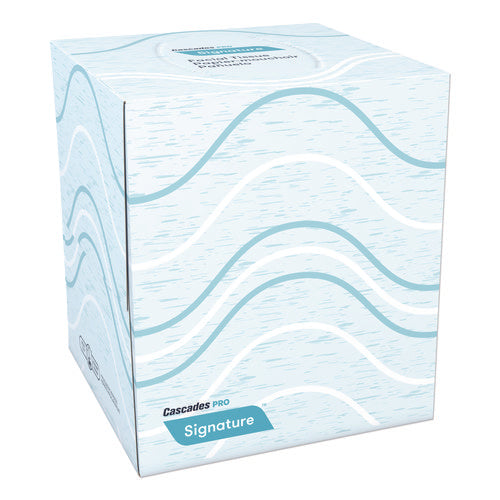 Image of Cascades PRO F710 Signature Facial Tissue, Cube Box, 2-Ply, White, 90 Sheets/Box, 36 Boxes/Carton