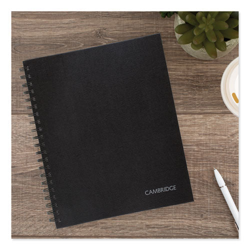 Image of Cambridge® Limited 06100 Hardbound Notebook with Pocket, 1-Subject, Wide/Legal Rule, Black Cover, (96) 11 x 8.5 Sheets