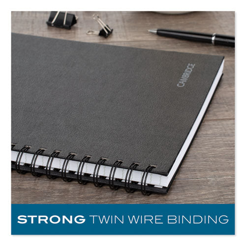 Image of Cambridge® Limited 06100 Hardbound Notebook with Pocket, 1-Subject, Wide/Legal Rule, Black Cover, (96) 11 x 8.5 Sheets