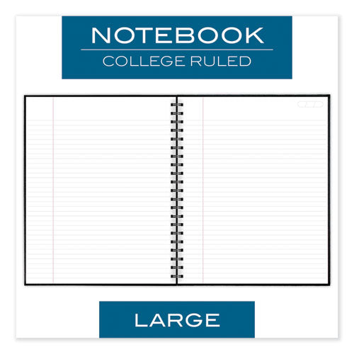 Image of Cambridge® Limited 06100 Hardbound Notebook with Pocket, 1-Subject, Wide/Legal Rule, Black Cover, (96) 11 x 8.5 Sheets