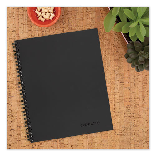 Image of Cambridge® 06672 Wirebound Business Notebook, 1-Subject, Wide/Legal Rule, Black Linen Cover, (80) 9.5 x 6.63 Sheets