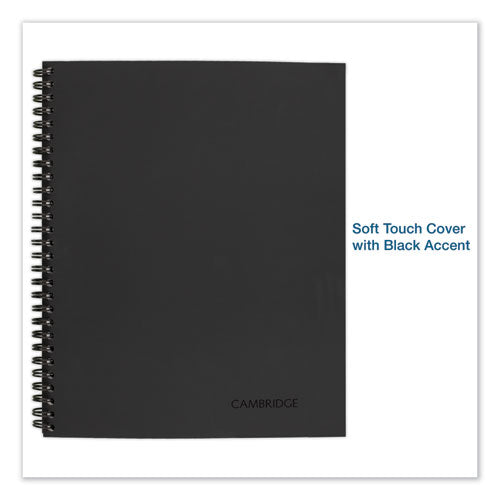 Image of Cambridge® 06672 Wirebound Business Notebook, 1-Subject, Wide/Legal Rule, Black Linen Cover, (80) 9.5 x 6.63 Sheets