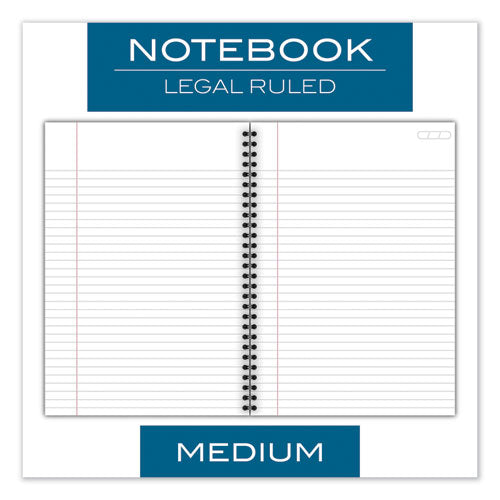 Image of Cambridge® 06672 Wirebound Business Notebook, 1-Subject, Wide/Legal Rule, Black Linen Cover, (80) 9.5 x 6.63 Sheets