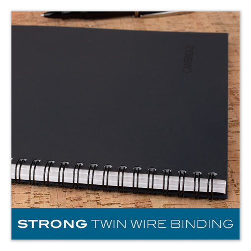Image of Cambridge® 06672 Wirebound Business Notebook, 1-Subject, Wide/Legal Rule, Black Linen Cover, (80) 9.5 x 6.63 Sheets
