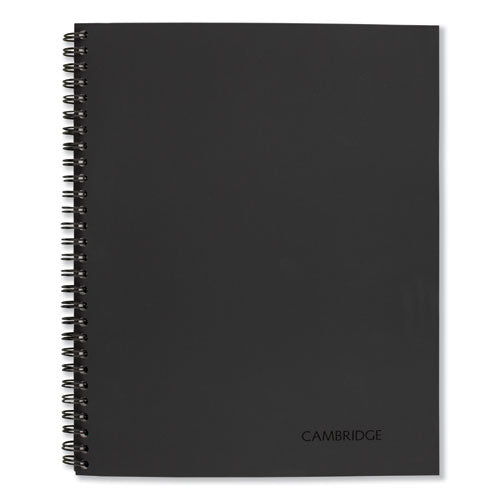 Image of Cambridge® 06672 Wirebound Business Notebook, 1-Subject, Wide/Legal Rule, Black Linen Cover, (80) 9.5 x 6.63 Sheets