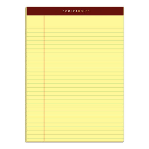 Image of TOPS 63950 Docket Gold Ruled Perforated Pads, Wide/Legal Rule, (50) Canary Yellow 8.5 x 11 Sheets, 12/Pack