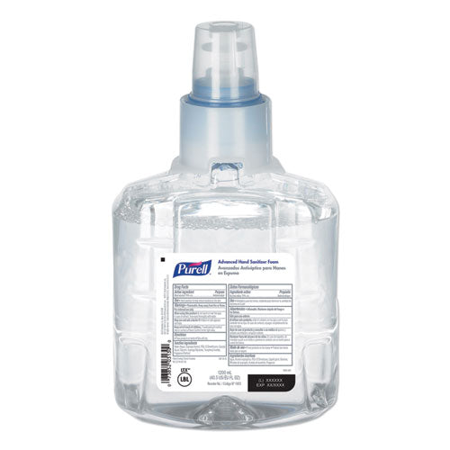 Image of PURELL® 1905-02 Advanced Hand Sanitizer Foam, For LTX-12 Dispensers, 1,200 mL Refill, Fragrance-Free