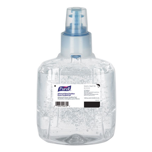 Image of PURELL® 1903-02 Advanced Hand Sanitizer Green Certified Gel Refill, For LTX-12 Dispensers, 1,200 mL, Fragrance-Free, 2/Carton