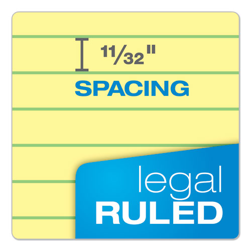 Image of TOPS 63950 Docket Gold Ruled Perforated Pads, Wide/Legal Rule, (50) Canary Yellow 8.5 x 11 Sheets, 12/Pack
