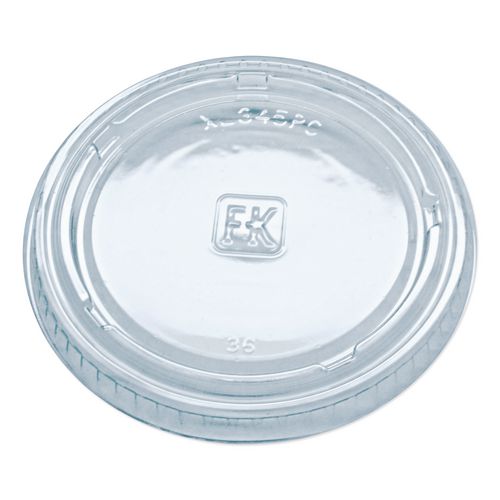 Image of Fabri-Kal® 000000000009505084 Portion Cup Lids, Fits 3.25 oz to 5.5 oz Portion Cups, Plastic, Clear, 2,500/Carton