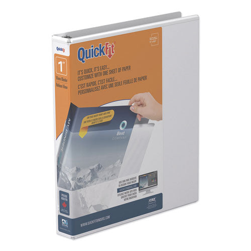 Image of Stride 88010 Quickfit Round-Ring View Binder, 3 Rings, 1" Capacity, 11 X 8.5, White