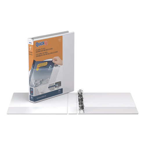 Image of Stride 88010 Quickfit Round-Ring View Binder, 3 Rings, 1" Capacity, 11 X 8.5, White
