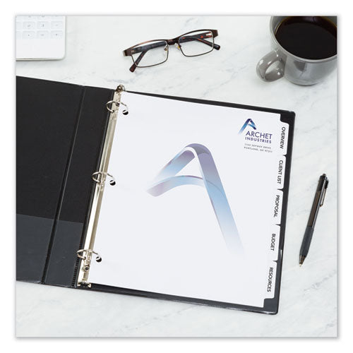 Image of Avery® 11517 Customizable Print-On Dividers, 3-Hole Punched, 5-Tab, 11 x 8.5, White, 25 Sets