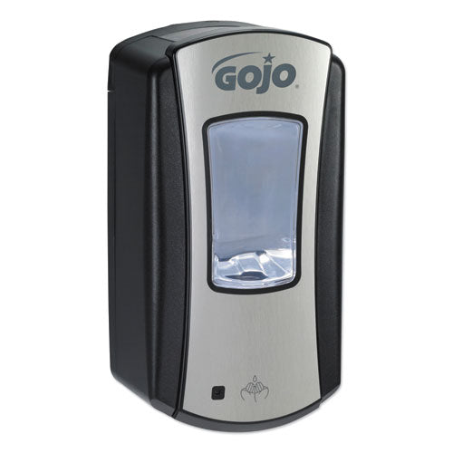 Image of GOJO® 1919-04 Ltx-12 Touch-Free Dispenser, 1,200 Ml, 5.75 X 3.33 X 10.5, Brushed Chrome/black