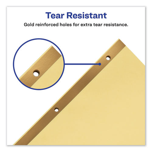 Image of Avery® 11306 Preprinted Laminated Tab Dividers with Gold Reinforced Binding Edge, 25-Tab, A to Z, 11 x 8.5, Buff, 1 Set