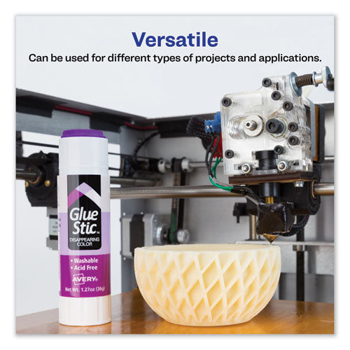 Image of Avery® 00226 Permanent Glue Stic, 1.27 Oz, Applies Purple, Dries Clear