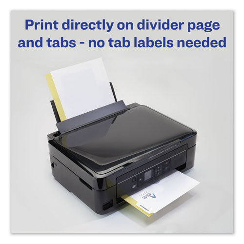 Image of Avery® 11516 Customizable Print-On Dividers, Unpunched, 5-Tab, 11 x 8.5, White, 5 Sets