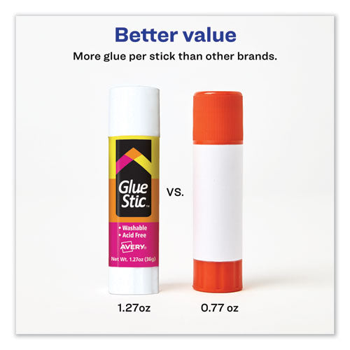 Image of Avery® 00196 Permanent Glue Stic, 1.27 Oz, Applies White, Dries Clear