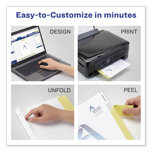 Image of Avery® 11528 Customizable Print-On Dividers, 3-Hole Punched, 8-Tab, 11 x 8.5, White, 1 Set
