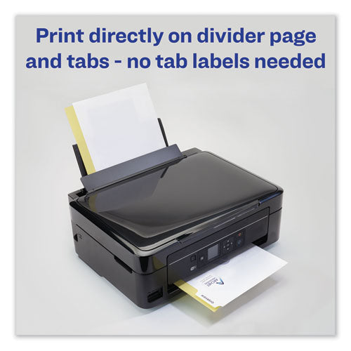 Image of Avery® 11528 Customizable Print-On Dividers, 3-Hole Punched, 8-Tab, 11 x 8.5, White, 1 Set