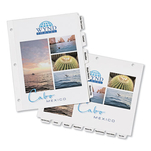 Image of Avery® 11515 Customizable Print-On Dividers, 3-Hole Punched, 5-Tab, 11 x 8.5, White, 5 Sets