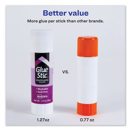 Image of Avery® 00226 Permanent Glue Stic, 1.27 Oz, Applies Purple, Dries Clear