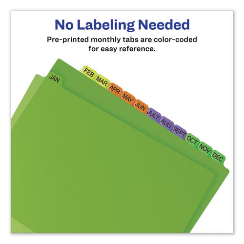 Image of Avery® 11330 Durable Preprinted Plastic Tab Dividers, 12-Tab, A To Z, 11 X 8.5, Assorted, 1 Set