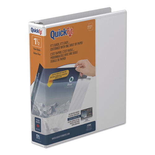 Image of Stride STW88020 Quickfit Round-Ring View Binder, 3 Rings, 1.5" Capacity, 11 X 8.5, White